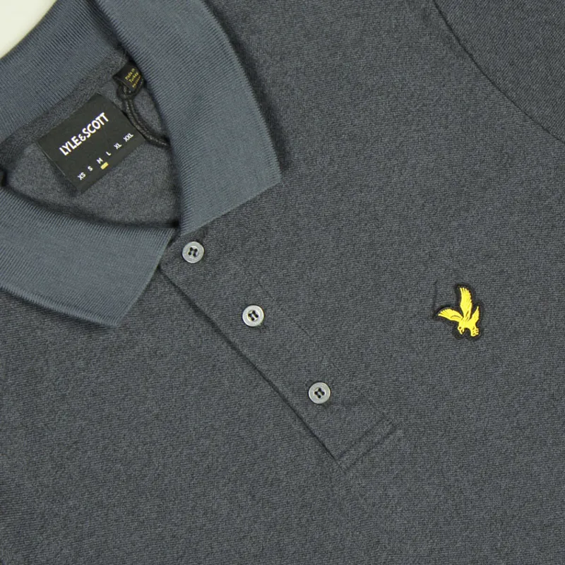 Lyle and Scott Marl Polo Shirt - Dark Navy Marl-1